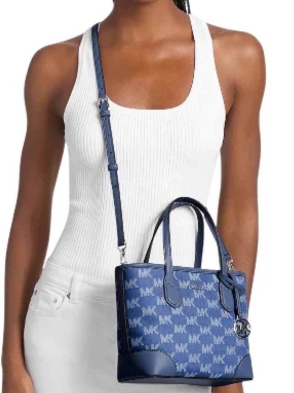 Michael Kors Blue MK Signature Small Tote - Picture 7 of 7